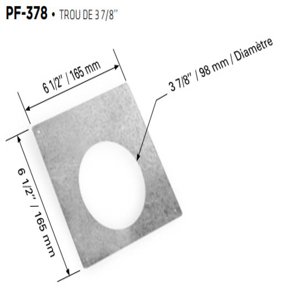PF-378 - Câdre de montage 37/8 pour série FLP - Aluminum