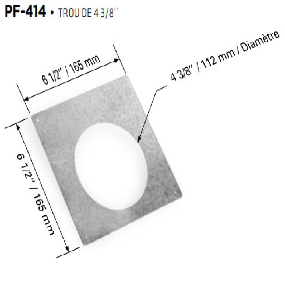 PF-414 - Câdre de montage 41/4 pour série FLP - Aluminum