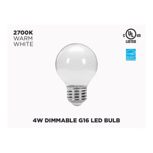 4W DIMMABLE E26 G16 SMD LED LIGHT BULB - PLF1602