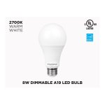 A19 8W DIMMABLE E26 LED LIGHT BULB - PLYC1252