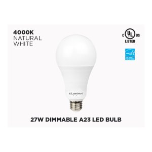 A23 27W DIMMABLE E26 LED LIGHT BULB - 4000K - PLYC1423