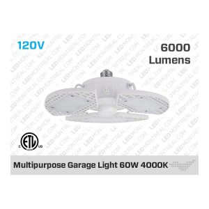 MULTIPURPOSE GARAGE LIGHT - 6000 LUMENS - 60W - 4000K (NATURAL WHITE)