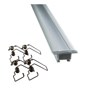ALUMINIUM EXTRUSION | RECESSED | WITH ACCESSORIES | 8FT KIT | FROSTED
