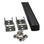 ALUMINIUM EXTRUSION | SQUARE | WITH ACCESSORIES | 8FT KIT | BLACK