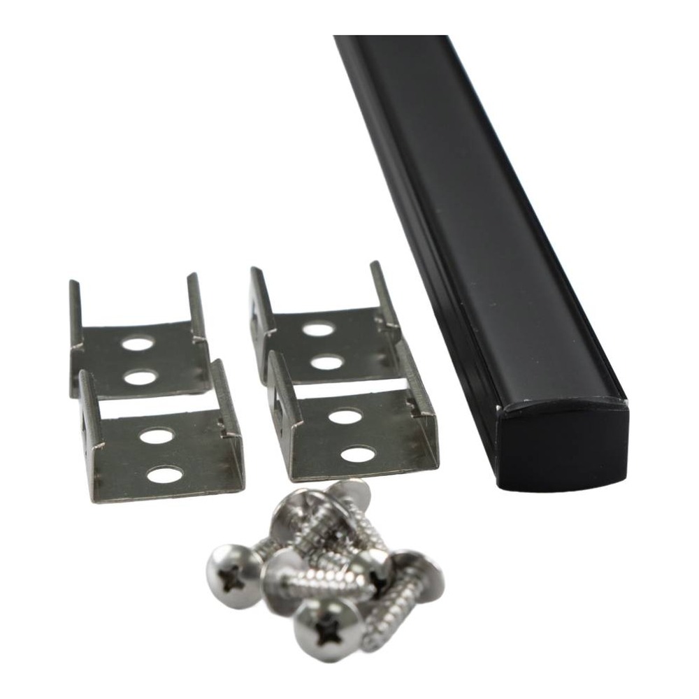 ALUMINIUM EXTRUSION | SQUARE | WITH ACCESSORIES | 8FT KIT | BLACK