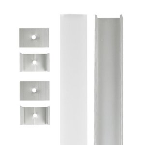 Aluminium Extrusion - Slim Square - With Accessories - 8ft Kit - Frosted