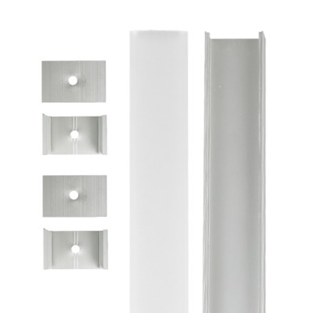 Extrusion Aluminium - Carré fin - Avec accessoires - Kit 8ft - Givré