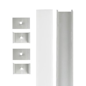 Aluminium Extrusion - Square-Wide - With Accessories - 8ft Kit - White