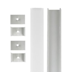 Aluminium Extrusion - Square-Wide - With Accessories - 8ft Kit - Frosted