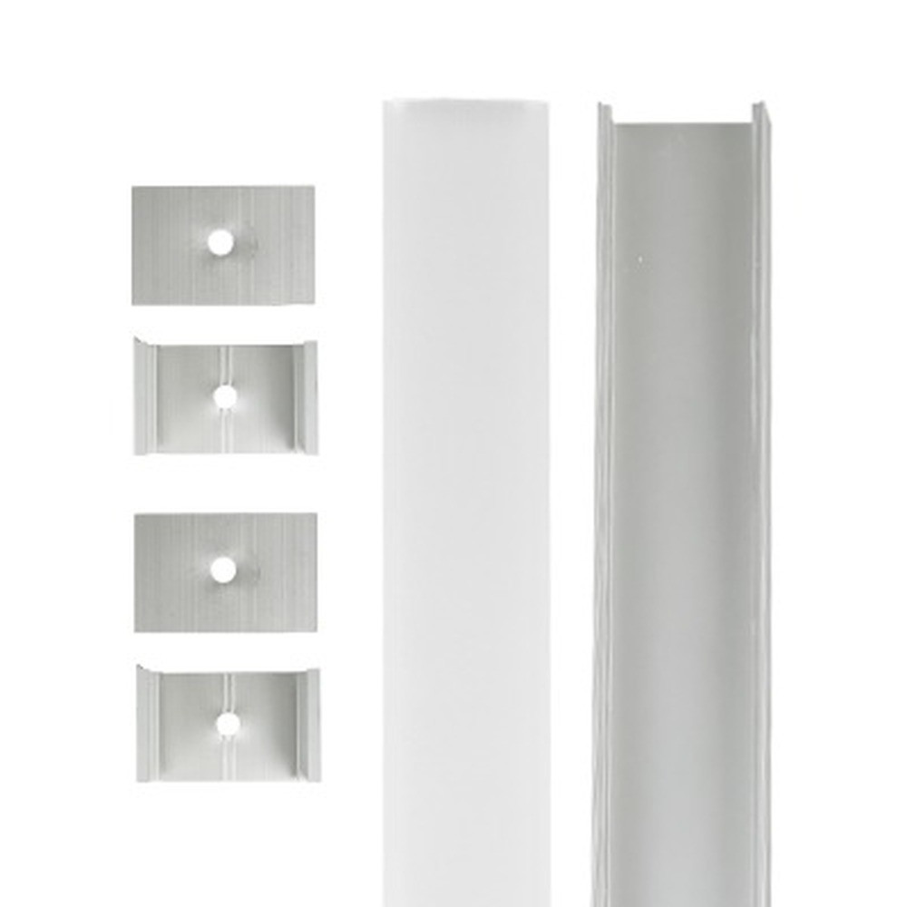 Extrusion Aluminium - Carré large - Avec accessoires - Kit 8ft - Givré