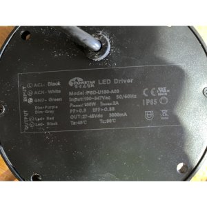 LED Driver Powerstar 120-347VAC 27-48VDC 150W 3A Dim. 0-10VDC IP65