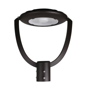 Pole top light 90 deg. 75/60/40W 120-347V 30-40-50K bronze clear dim 0-10V Photocell base