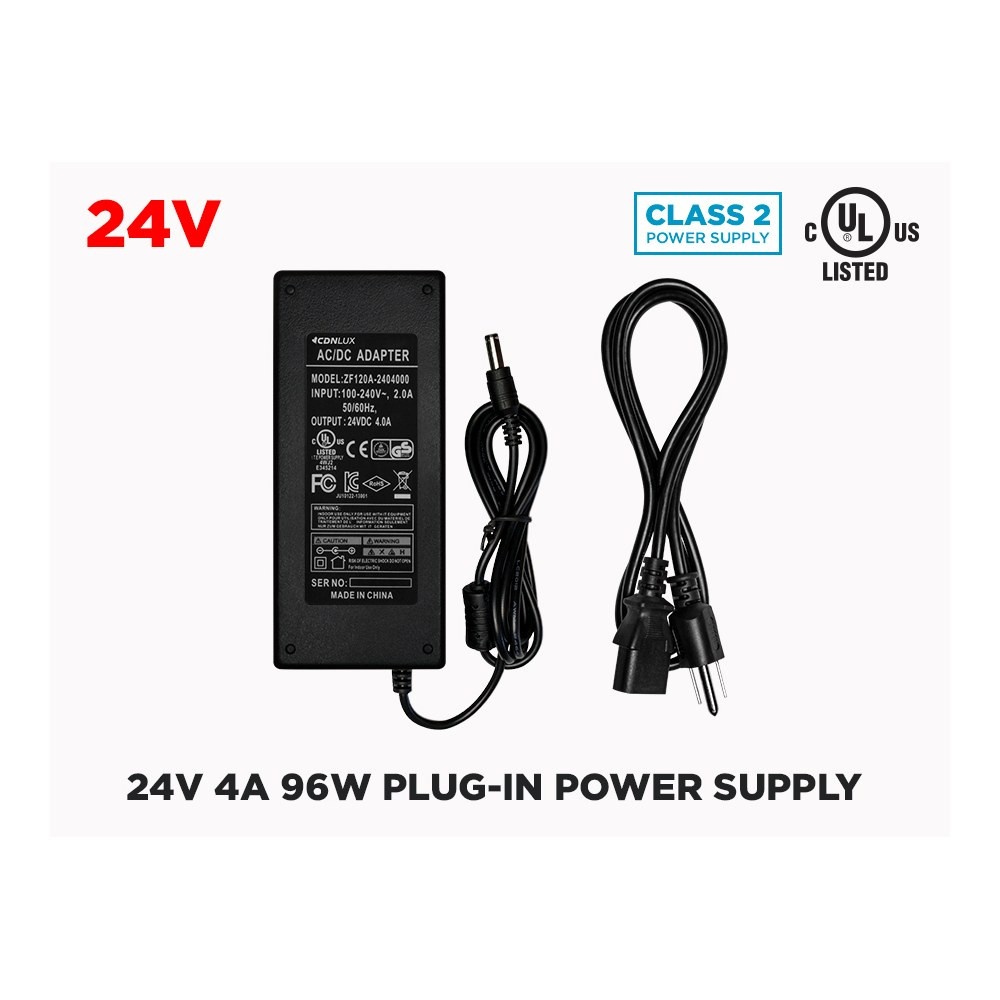 24V 4A (96W) POWER SUPPLY FOR LED STRIPS (CLASS 2)