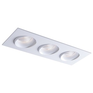 3.5" LUNA LED LINEAR GIMBAL COLOR SELECTABLE RECESSED FIXTURE - RA35M-3L-9G-90WH