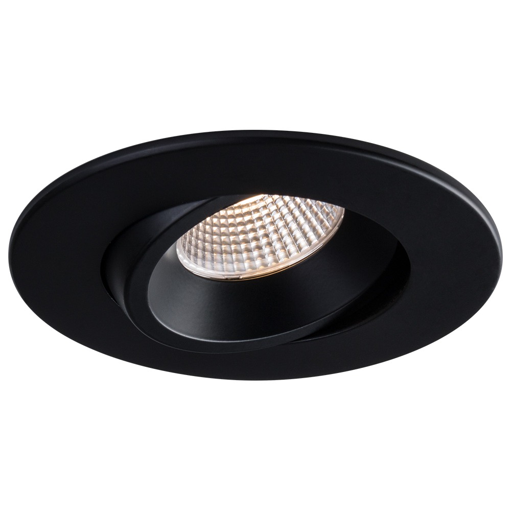4" LUNA LED ROUND REGRESSED GIMBAL RECESSED FIXTURE - RA4-12RG-90BK