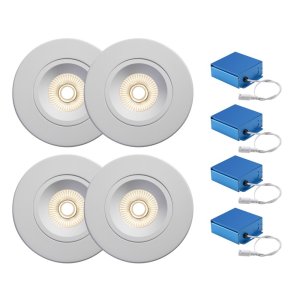 4" LUNA LED ROUND REGRESSED GIMBAL RECESSED FIXTURE - RA4-12RG-90WH
