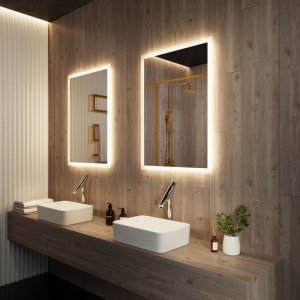 FROSTED RECTANGLE BACKLIT LED MIRROR