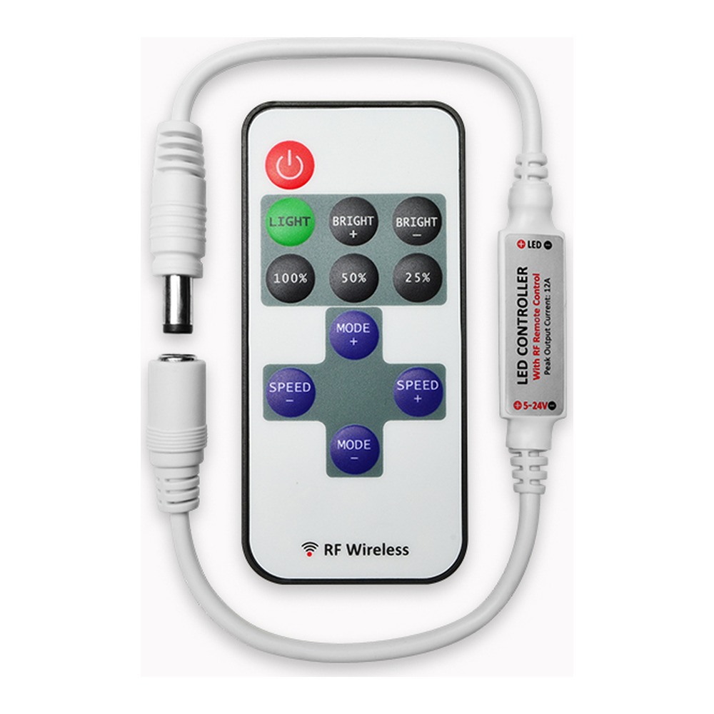 11 KEY RF REMOTE AND CONTROLLER FOR SINGLE COLOR LED STRIPS