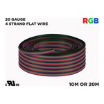 RGB FLAT WIRE FOR LED STRIPS 20 GAUGE (10 METERS)