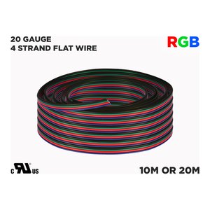 RGB FLAT WIRE FOR LED STRIPS 20 GAUGE (10 METERS)