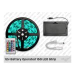 12V BATTERY POWERED 150 LED STRIP WITH 24 KEY REMOTE