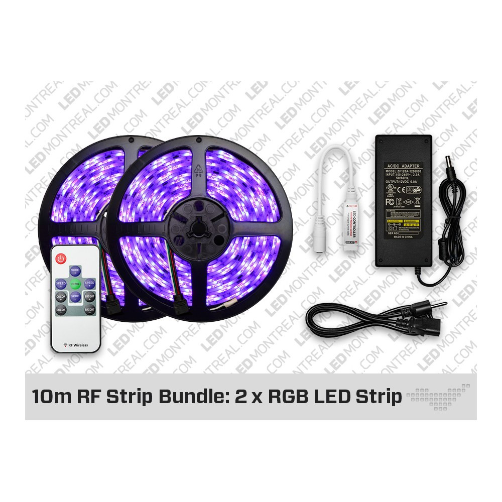10 METER RF LED STRIP BUNDLE: 2 X 150 LED RGB STRIP