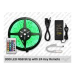 12V IP65 RGB LED STRIP WITH 24 KEY REMOTE (300 LED)