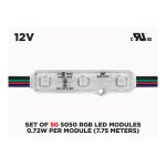 CURUS CERTIFIED SET OF 50 IP68 5050 RGB LED MODULES (0.72W PER MODULE)