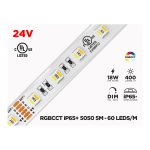 24V 5M IP65+ RGB+W CCT 5050 LED STRIP - 60 LEDS/M (STRIP ONLY)