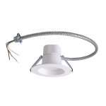 RIGID CDR 4" DOWN LIGHT - WHITE REGRESSED TRIM - FLEX CABLE - 12W (980LM) - CRI 90 - SELECTABLE 30-35-40K -
