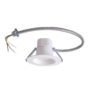 RIGID CDR 4" DOWN LIGHT - WHITE REGRESSED TRIM - FLEX CABLE - 12W (980LM) - CRI 90 - SELECTABLE 30-35-40K -