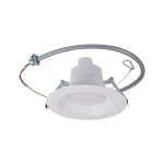 RIGID COMMERCIAL DOWNLIGHT CDR WITH 12V AUX - 6" - 1HITE REGRESSED TRIM - FLEXCABLE - SELECTABLE 23-18-10W