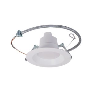 RIGID COMMERCIAL DOWNLIGHT CDR WITH 12V AUX - 6" - 1HITE REGRESSED TRIM - FLEXCABLE - SELECTABLE 23-18-10W