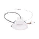 RIGID 6" COMMERCIAL DOWN LIGHT REGRESSED - HIGH OUTPUT - FLEXCABLE FOR COMMERCIAL CEILINGS - 23-18-15-13W - 2300/1800/1500/1300LM - 5 CCT - 120-347V - TRIAC & 0-10V DIM - ES
