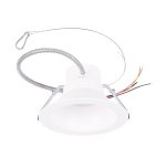 RIGID 8" COMMERCIAL DOWN LIGHT REGRESSED - HIGH OUTPUT - FLEXCABLE FOR COMMERCIAL CEILINGS - 34-30-27-24W - 3400/3000/2700/2400LM - 5 CCT - 120-347V - TRIAC & 0-10V DIM - ES