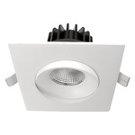 RIGID ECL - 4" DIA. WHITE - REGRESSED GIMBAL - 12W - SELECTABLE 5CCT - CRI≥90 - TRIAC DIMMABLE - 120V - 38 DEG. FT6 CABLE. SQUARE TRIM.