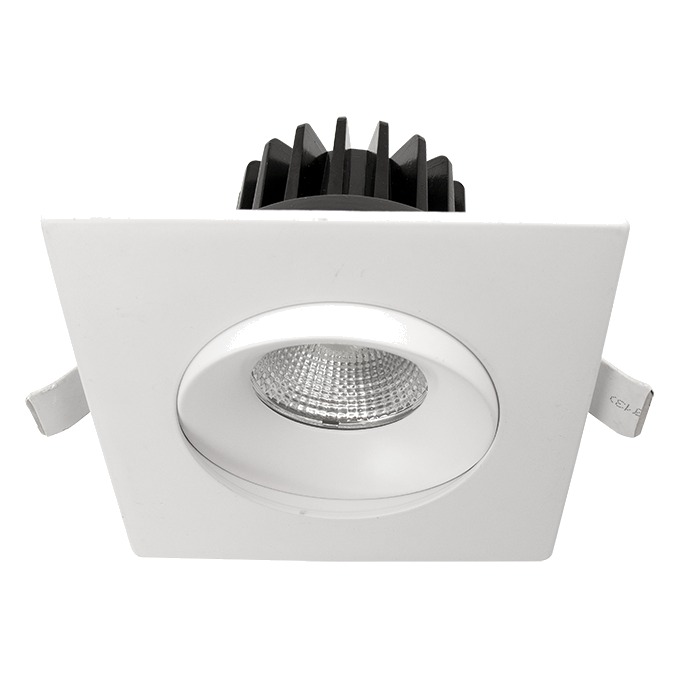 RIGID ECL - 4" DIA. WHITE - REGRESSED GIMBAL - 12W - SELECTABLE 5CCT - CRI≥90 - TRIAC DIMMABLE - 120V - 38 DEG. FT6 CABLE. SQUARE TRIM.
