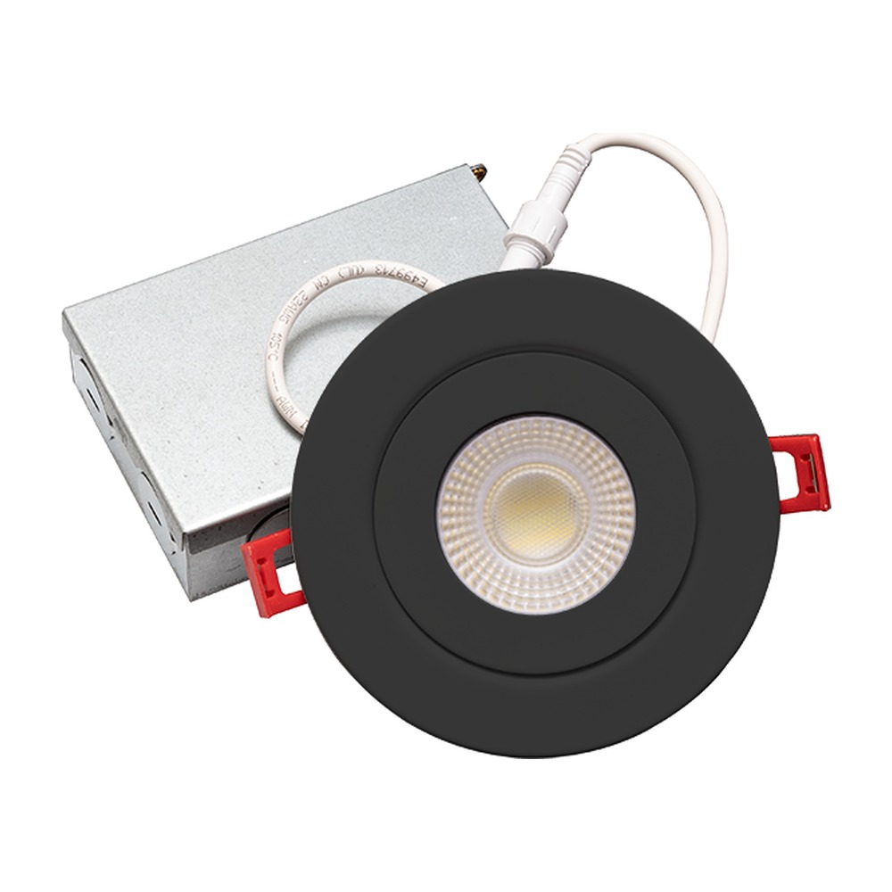 RGD-JH2 - 4" - SWIVEL DOWN LIGHT - 360° EYEBALL - 9W (750LM) - SELECTABLE 27-30-35-40-50K - 120V - BLACK - ES - IC