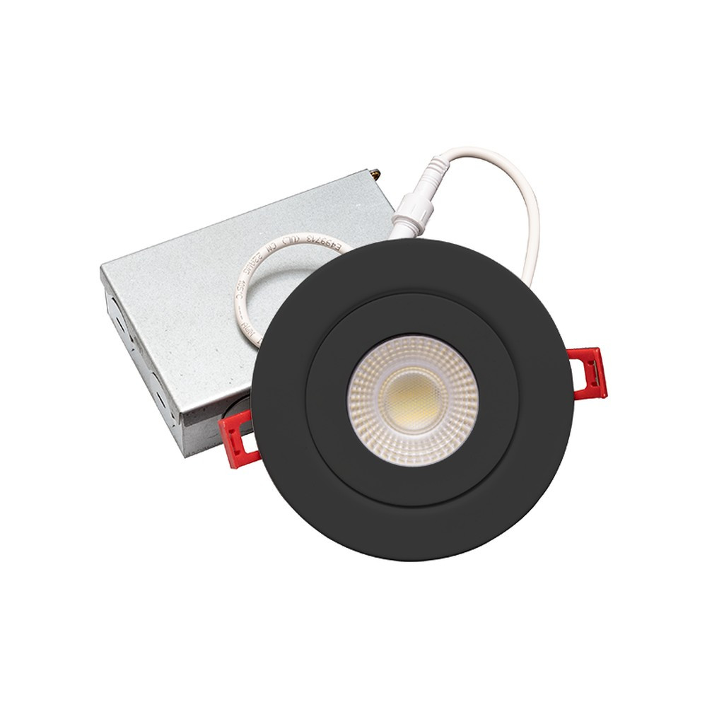 LUMINAIRE LED ENCASTRÉ ORIENTABLE 4 PO - ROTULE 360° - 9W (750LM) - 5CCT SÉLECTIONNABLE 27-30-35-40-50K - 120V - NOIR