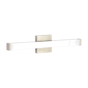 BATHROOM LIGHT FIXTURE - SQUARE BRUSHED NICKEL 2' - 24W - 5CCT (27K-30K-35K-40K-50K) - 120V