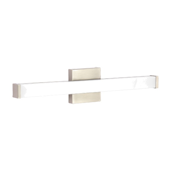 BATHROOM LIGHT FIXTURE - SQUARE BRUSHED NICKEL 2' - 24W - 5CCT (27K-30K-35K-40K-50K) - 120V