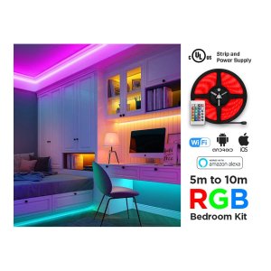 24V RGB LED STRIP KIT FOR BEDROOM WITH IR AND WIFI CONTROL (5 TO 10M - 30 LED/M)