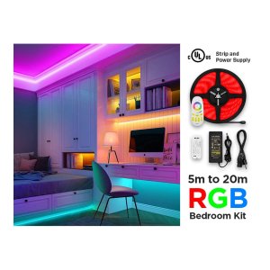 IP20 24V RGB LED STRIP KIT FOR BEDROOM WITH RF CONTROL (5 TO 20M - 30 LED/M)