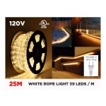 120V 25M IP65 2835 SINGLE COLOR ROPE LIGHT - 39 LEDS/M