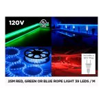 120V 25M SINGLE COLOR LED ROPE LIGHT IP65 - 39 LEDS/M
