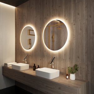 FROSTED ROUND BACKLIT LED MIRROR
