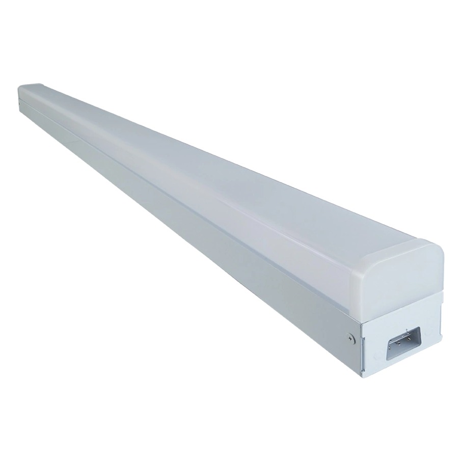 WATTAGE AND COLOR SELECTABLE LINKABLE LINEAR STRIP FIXTURE WITH MICROWAVE MOTION SENSOR 120-277VAC -RP-LBIMAX-4F-48W-40K-WC-OC