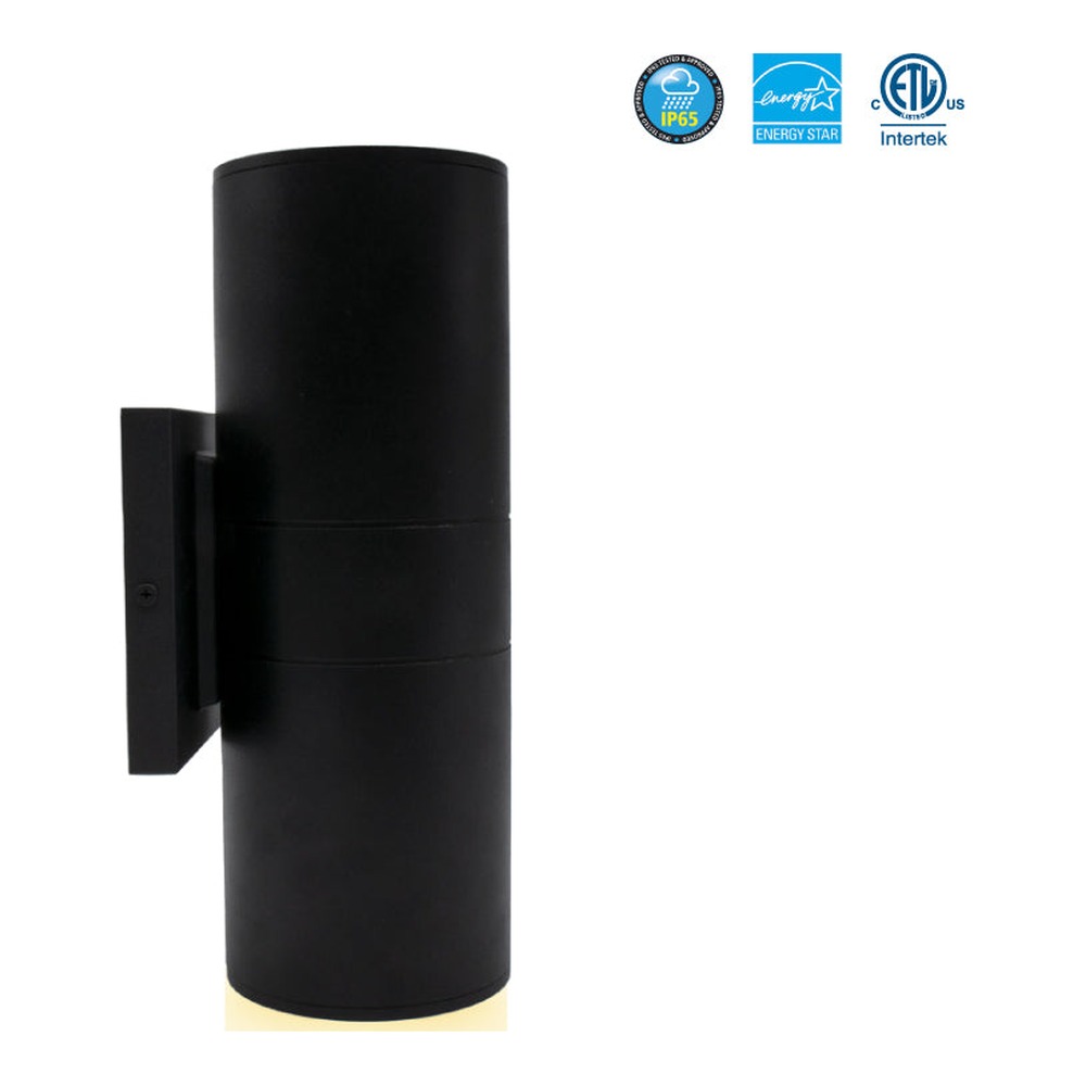 LED CYLINDRICAL WALL SCONCE 120V-277V - 5CCT (2700K - 3000K - 3500K - 4000K - 5000K) 20W - 1750LMN (50%UP/50%DOWN) - IP65 - CRI 90+ - DIMMABLE - LED AT THE TOP AND BOTTOM - FOR INDOOR AND OUTDOOR APPLICATION
