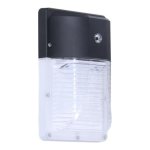 [R] Wall pack mini 120 deg. 13W 100-277V 40K black clear lens int. photo.