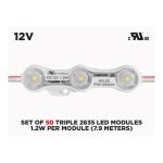 SET OF 50 TRIPLE 2835 LED SAMSUNG MODULES ( 1.2W PER MODULE )